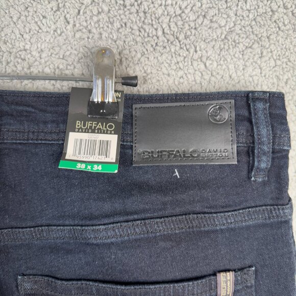 Buffalo David Bitton Jeans Mens 38x34 Dark Wash Jackson Straight Fit Stretch NWT - Picture 7 of 12